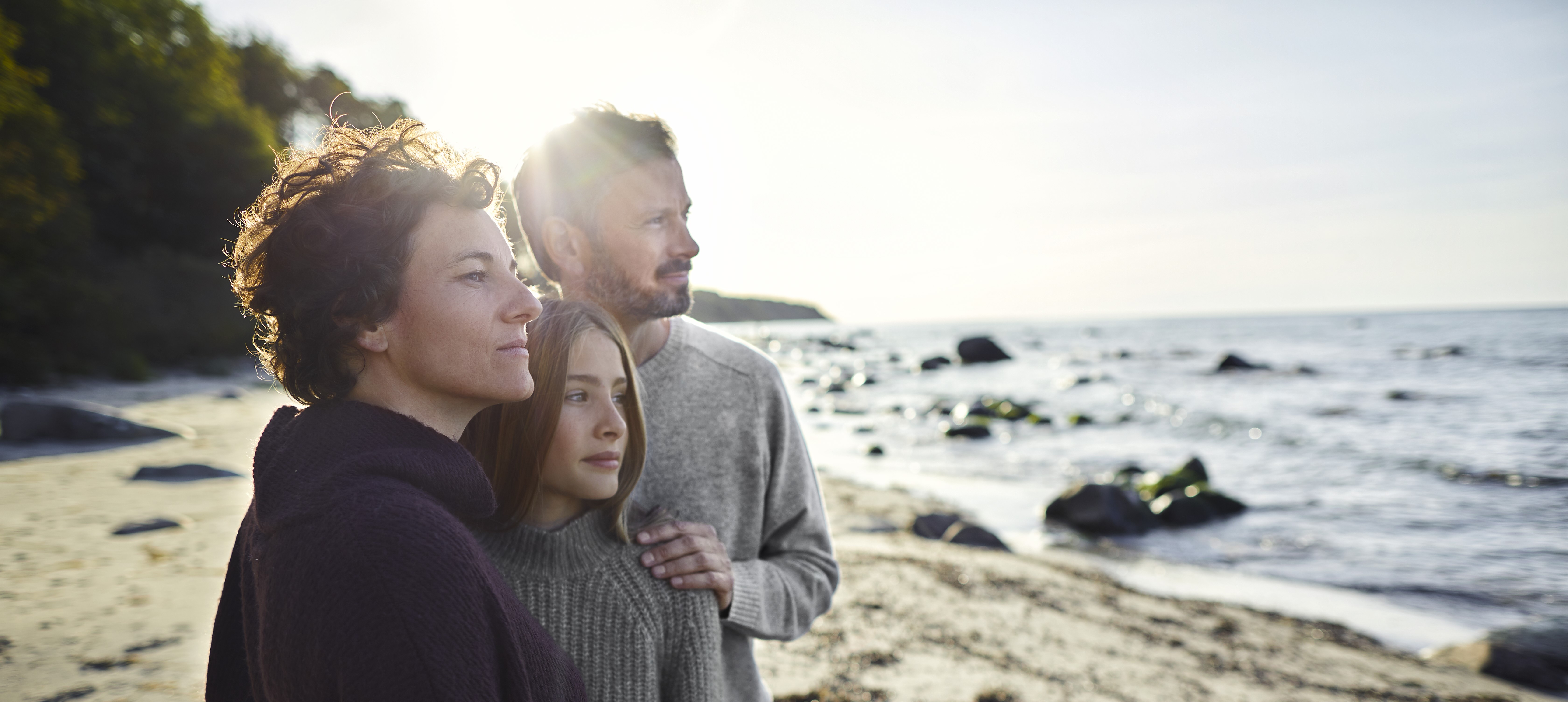 Family on beach